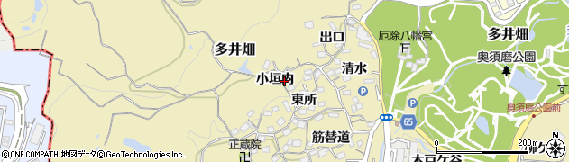 兵庫県神戸市須磨区多井畑小垣内周辺の地図