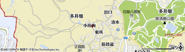 兵庫県神戸市須磨区多井畑（小垣内）周辺の地図