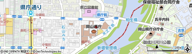 岡山県周辺の地図