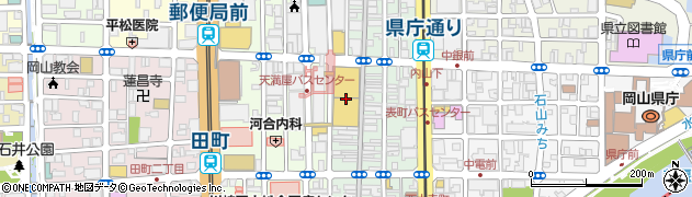 岡山中央郵便局天満屋内分室周辺の地図