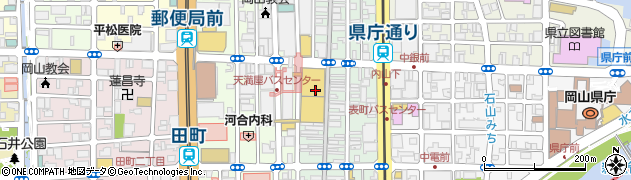 株式会社天満屋　岡山店地階生鮮食品精肉・大本周辺の地図