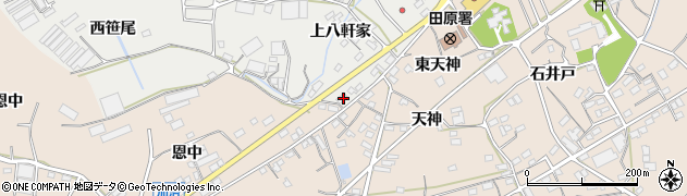 愛知県田原市田原町上八軒家39周辺の地図