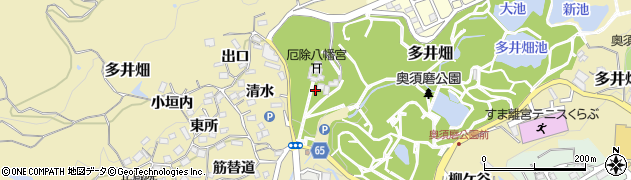 兵庫県神戸市須磨区多井畑（宮ノ脇）周辺の地図