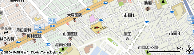 関西スーパー市岡店周辺の地図