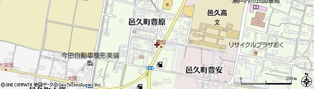 やまさき理容室　邑久店周辺の地図