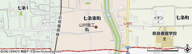奈良県奈良市七条東町周辺の地図