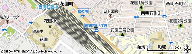 明石和坂郵便局周辺の地図
