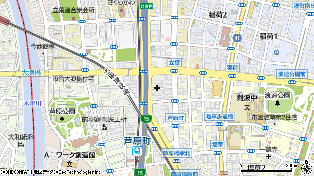 〒556-0029 大阪府大阪市浪速区芦原の地図