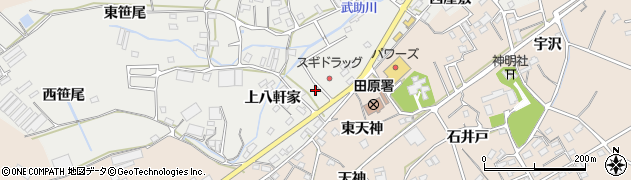 愛知県田原市田原町上八軒家28周辺の地図