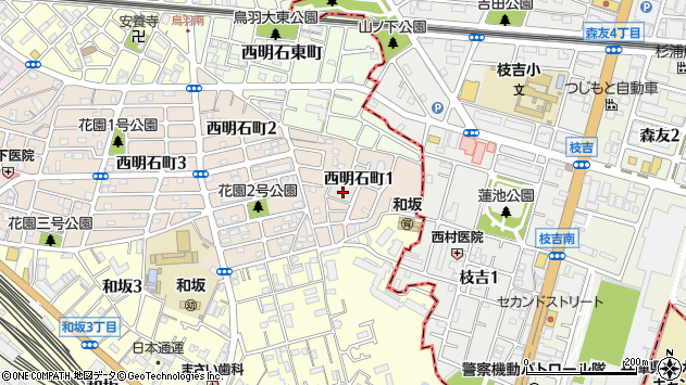 〒673-0011 兵庫県明石市西明石町の地図