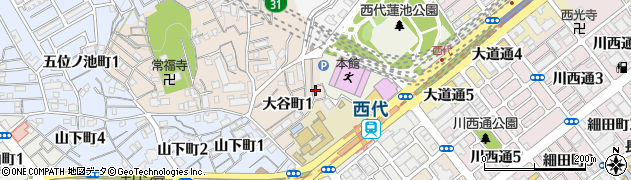 西代　珠算塾周辺の地図