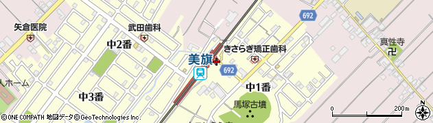 名張市役所　美旗駅自転車駐車場周辺の地図