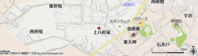 愛知県田原市田原町上八軒家57周辺の地図