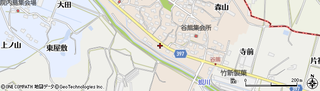 愛知県田原市谷熊町太神58周辺の地図