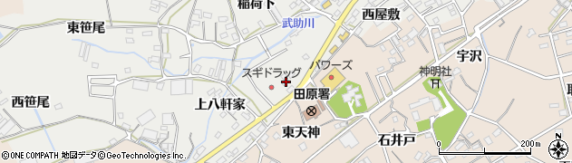 愛知県田原市田原町上八軒家20周辺の地図