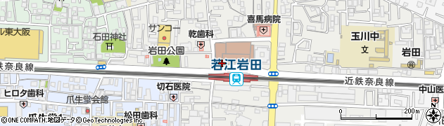 東大阪市　若江岩田駅前市民プラザ・貸館周辺の地図