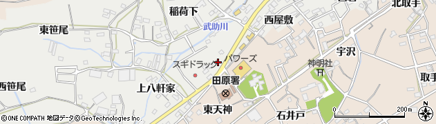 愛知県田原市田原町上八軒家15周辺の地図