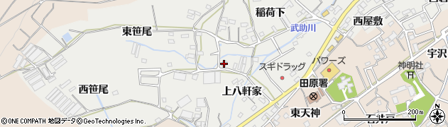 愛知県田原市田原町上八軒家59周辺の地図