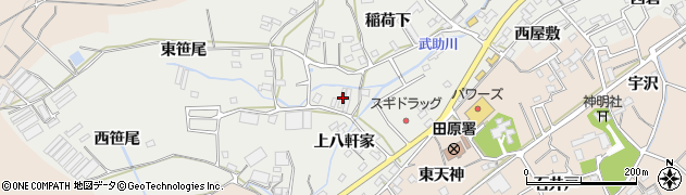 愛知県田原市田原町上八軒家60周辺の地図
