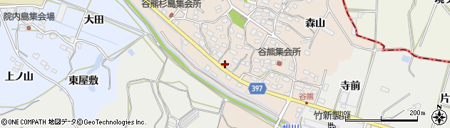 愛知県田原市谷熊町太神50周辺の地図