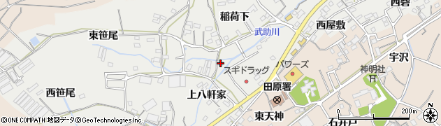 愛知県田原市田原町上八軒家64周辺の地図