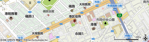 港区役所地下駐車場周辺の地図