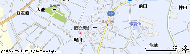愛知県田原市豊島町川西周辺の地図
