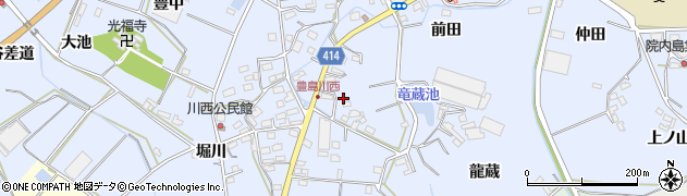 愛知県田原市豊島町川東14周辺の地図