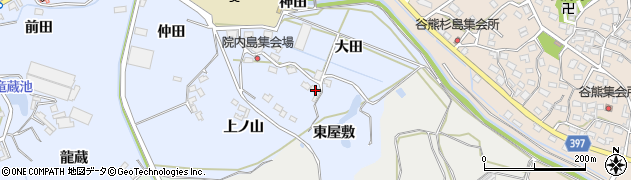 愛知県田原市豊島町（東屋敷）周辺の地図