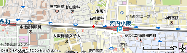 東大阪市立駐輪場小阪駅前西自転車駐車場周辺の地図