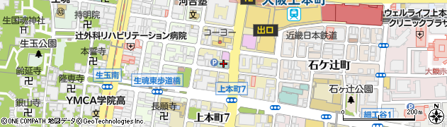 日産レンタカー上本町駅前店周辺の地図
