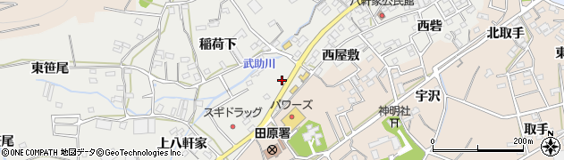 愛知県田原市田原町上八軒家5周辺の地図