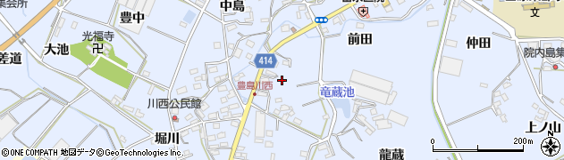 愛知県田原市豊島町川東周辺の地図