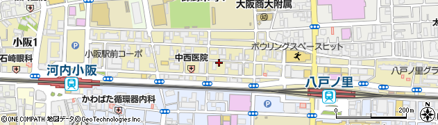 大阪府東大阪市小阪周辺の地図