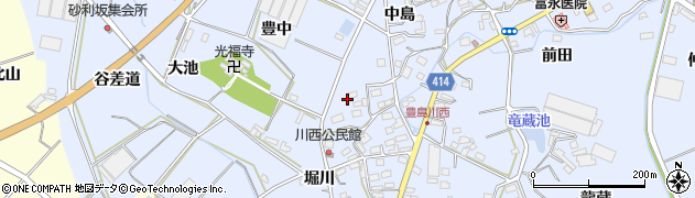 愛知県田原市豊島町川西74周辺の地図