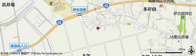 愛知県豊橋市伊古部町（大欠）周辺の地図