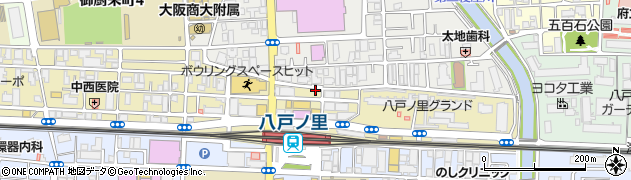 ドアノブ修理・交換の生活救急車　東大阪市エリア専用ダイヤル周辺の地図
