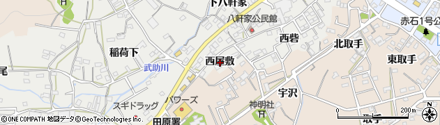 愛知県田原市田原町西屋敷周辺の地図
