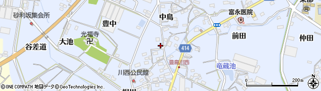 愛知県田原市豊島町川西84周辺の地図