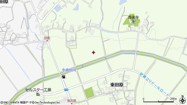 〒518-0602 三重県名張市東田原の地図