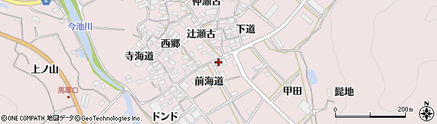 愛知県田原市野田町（前海道）周辺の地図