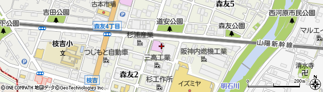 兵庫県神戸市西区森友周辺の地図