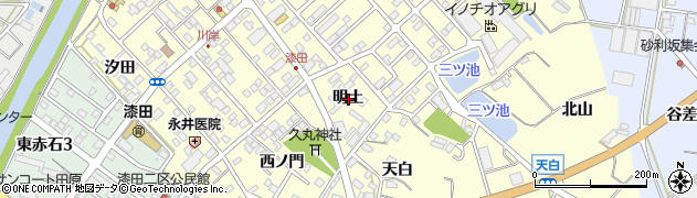 愛知県田原市神戸町明土周辺の地図
