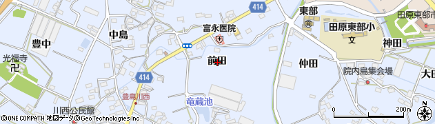 愛知県田原市豊島町前田周辺の地図
