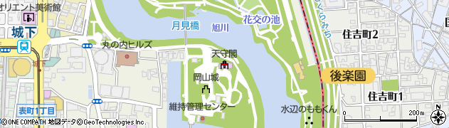 岡山城周辺の地図