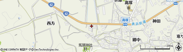 愛知県豊橋市高塚町（小六田）周辺の地図