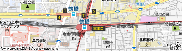 ファミリーマート近鉄鶴橋駅１番ホーム西店周辺の地図