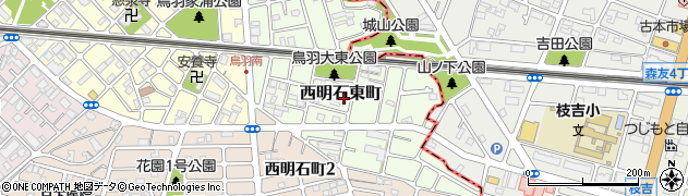 兵庫県明石市西明石東町周辺の地図