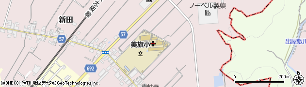 名張市立美旗小学校周辺の地図