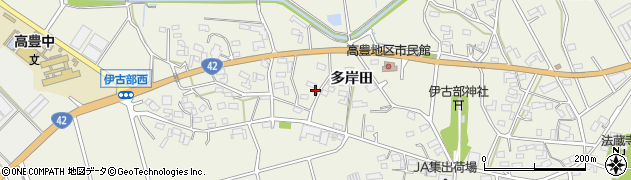 愛知県豊橋市伊古部町多岸田周辺の地図